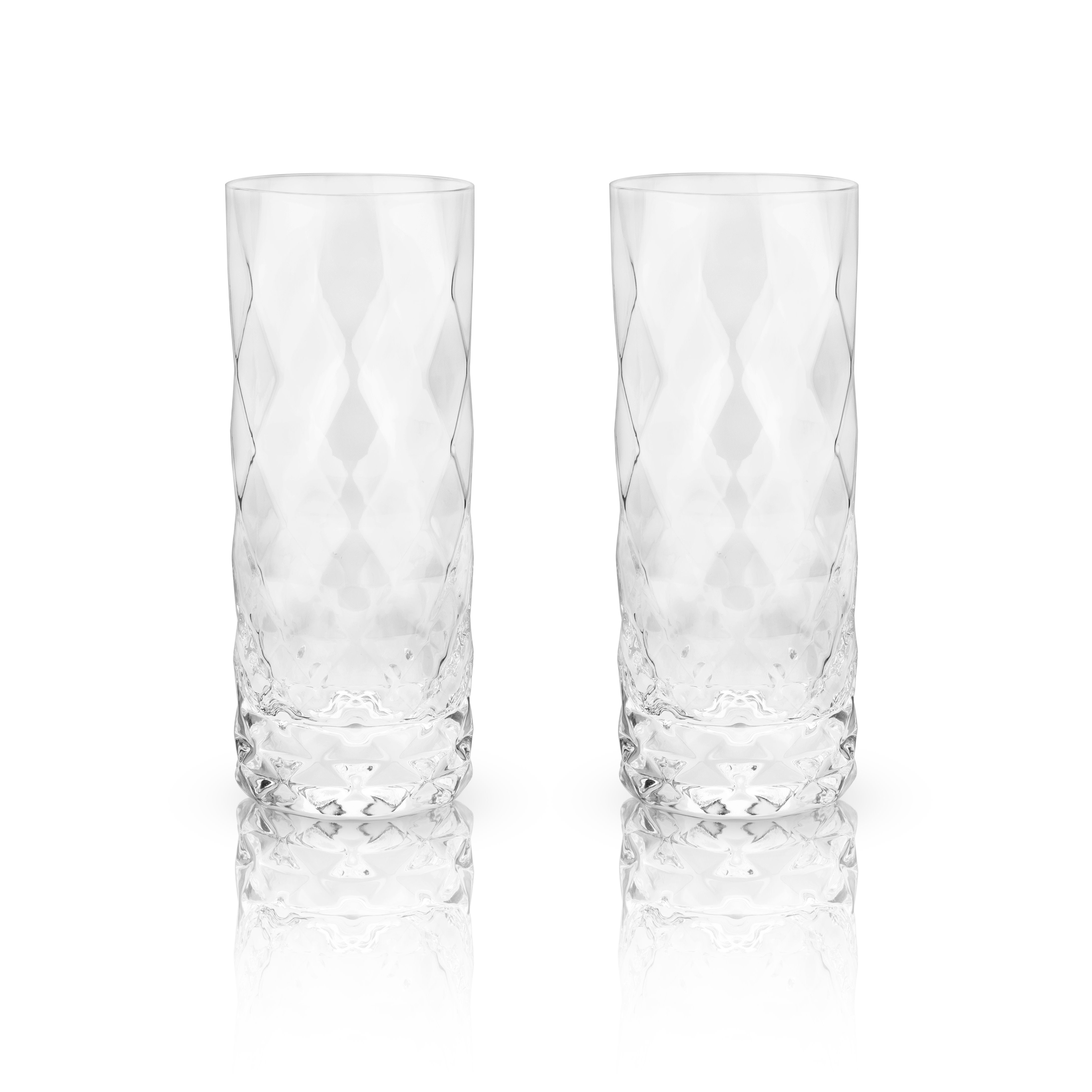 Gem Crystal Highball Glasses Set of 2