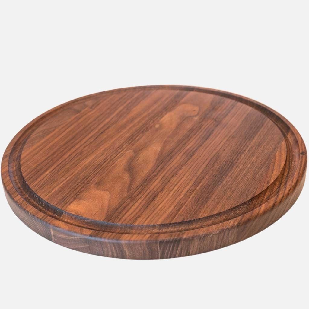 Virginia Boys Kitchens Small 10.5 Inch Round Walnut Cheese Board Cutting Board