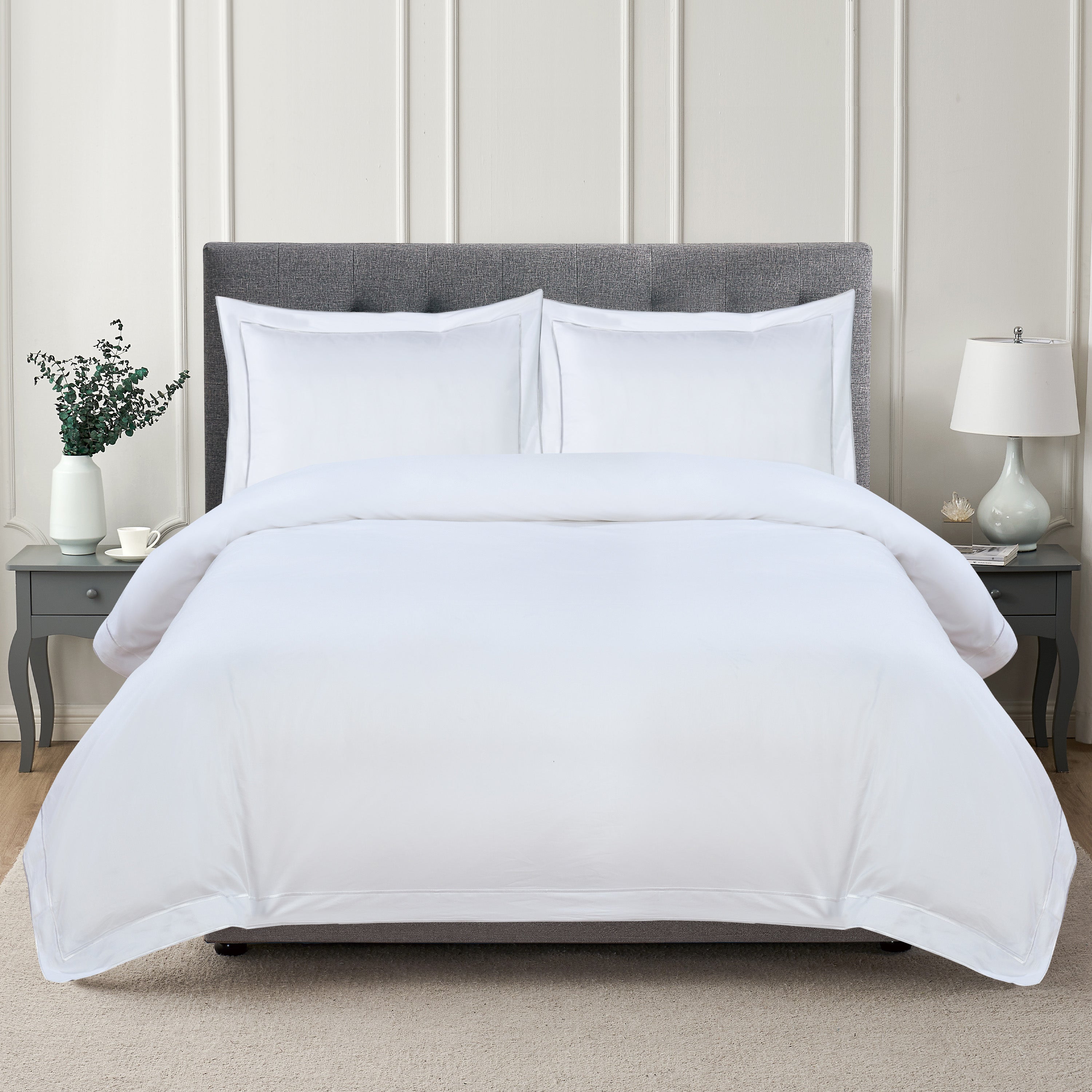 Framed Sateen Embroidered Cotton Duvet Set