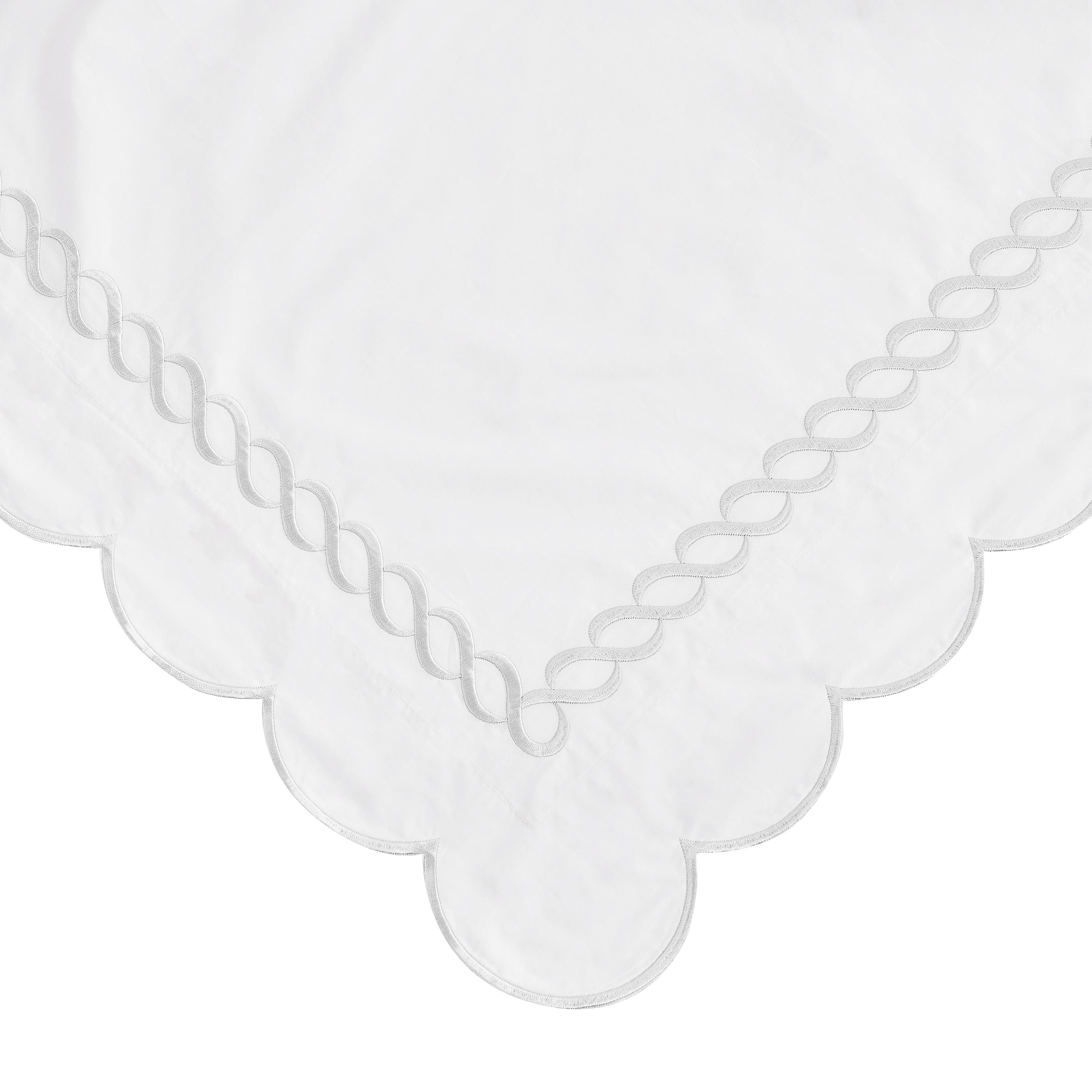 Scallop Rope Embroidered Cotton Duvet Set