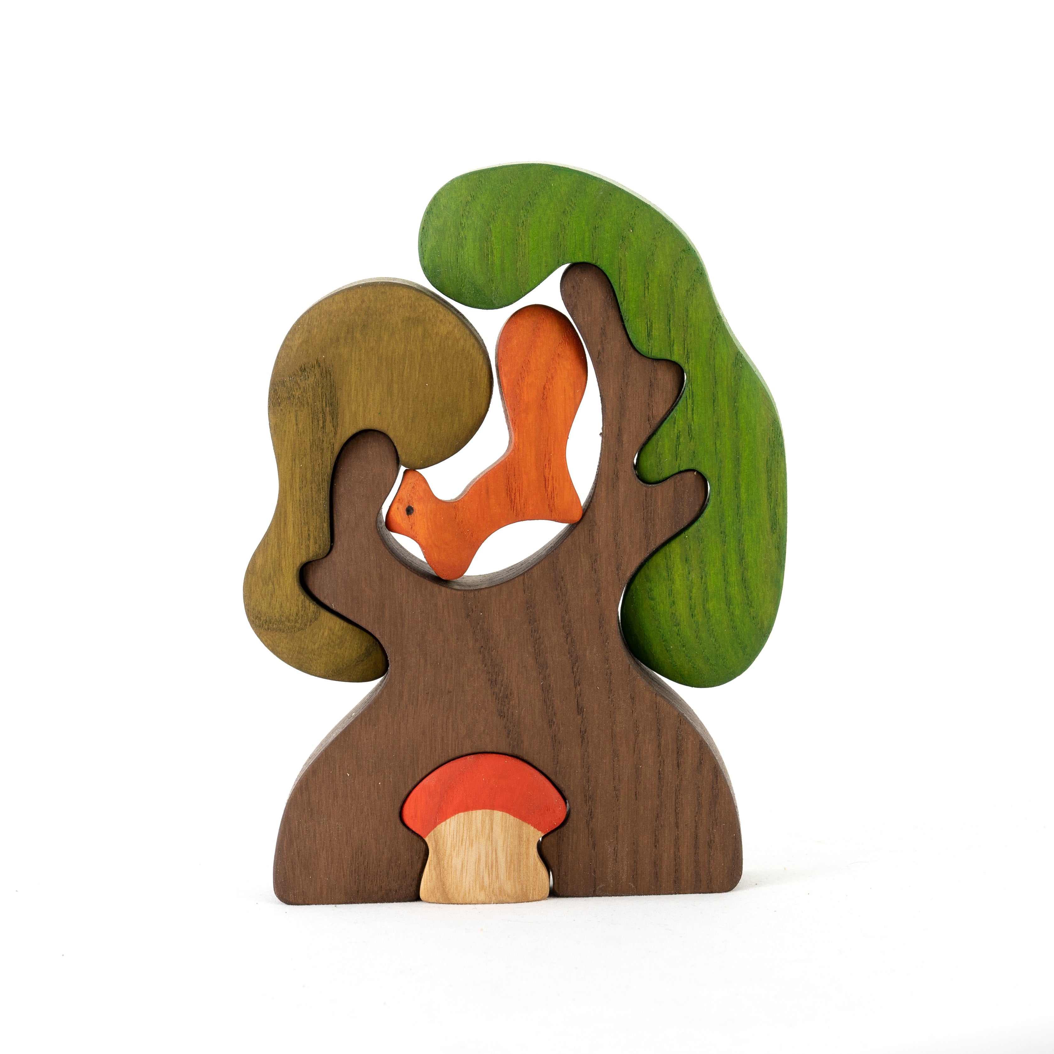 Wooden Tree with Squirrel and The Mushroom Puzzle