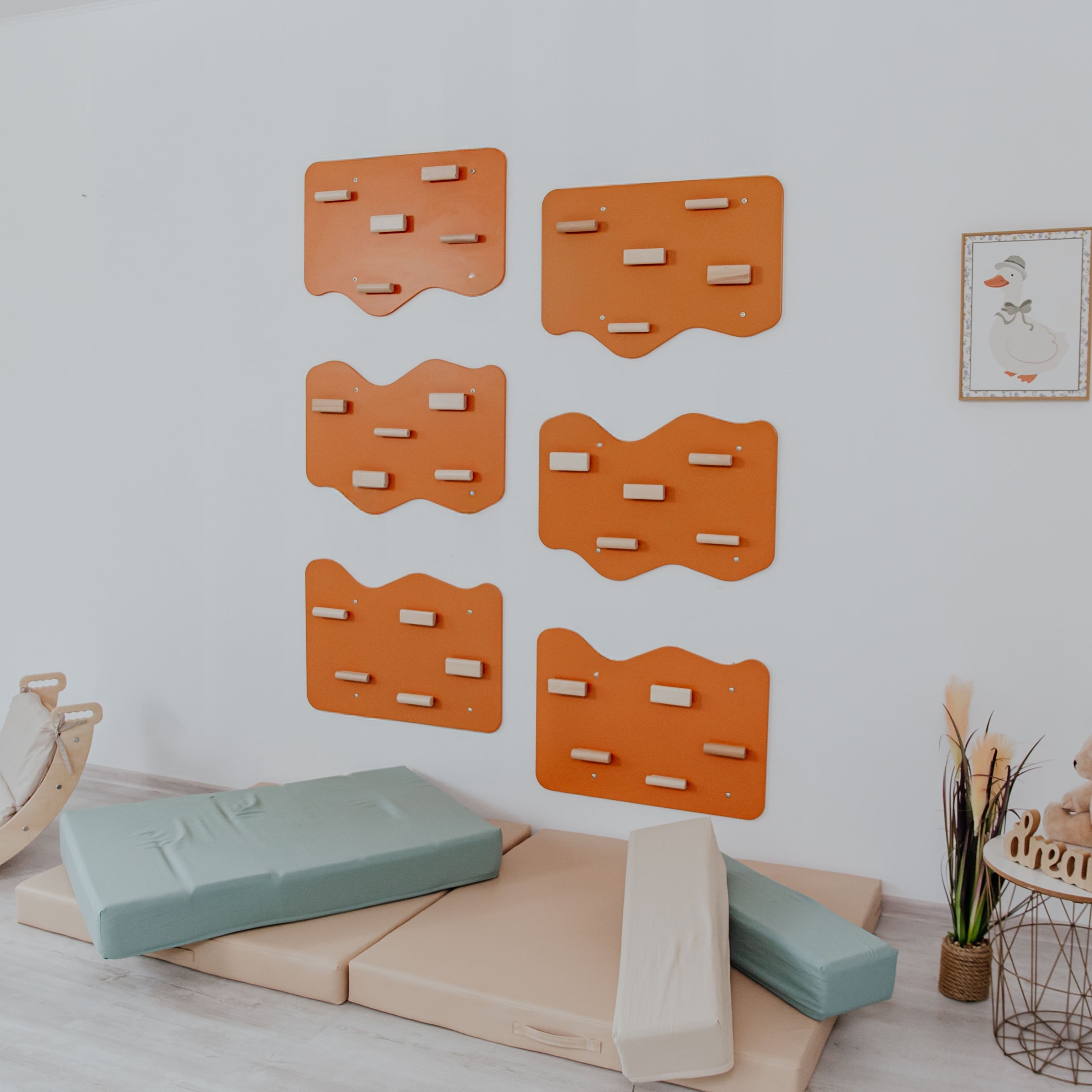 Indoor Rock Wall with Cloud-Shaped Panels for Kids 3-10
