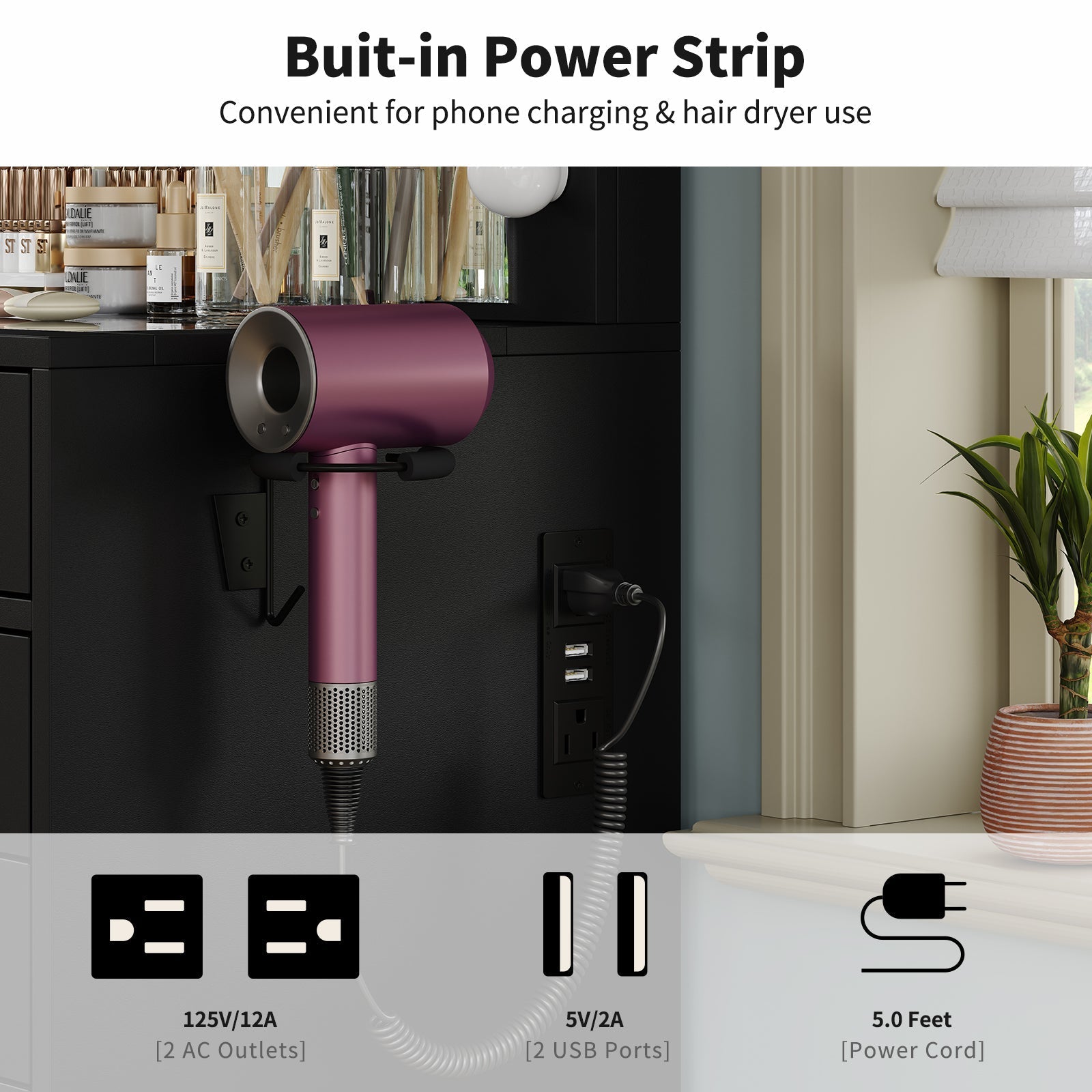 Makeup Vanity desk with LED Mirro, 15 Drawers