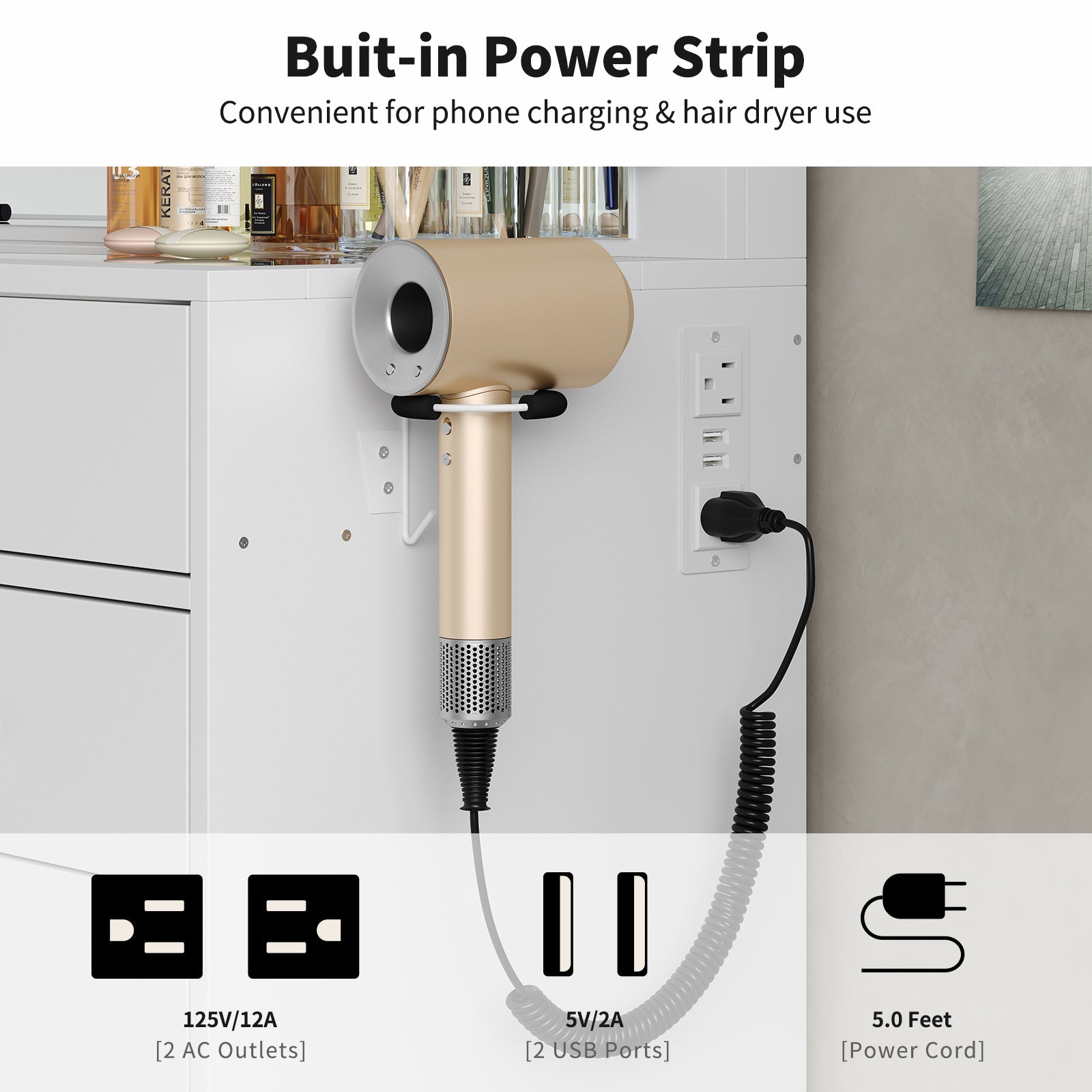 Makeup Vanity desk with LED Mirror, 11 Drawers