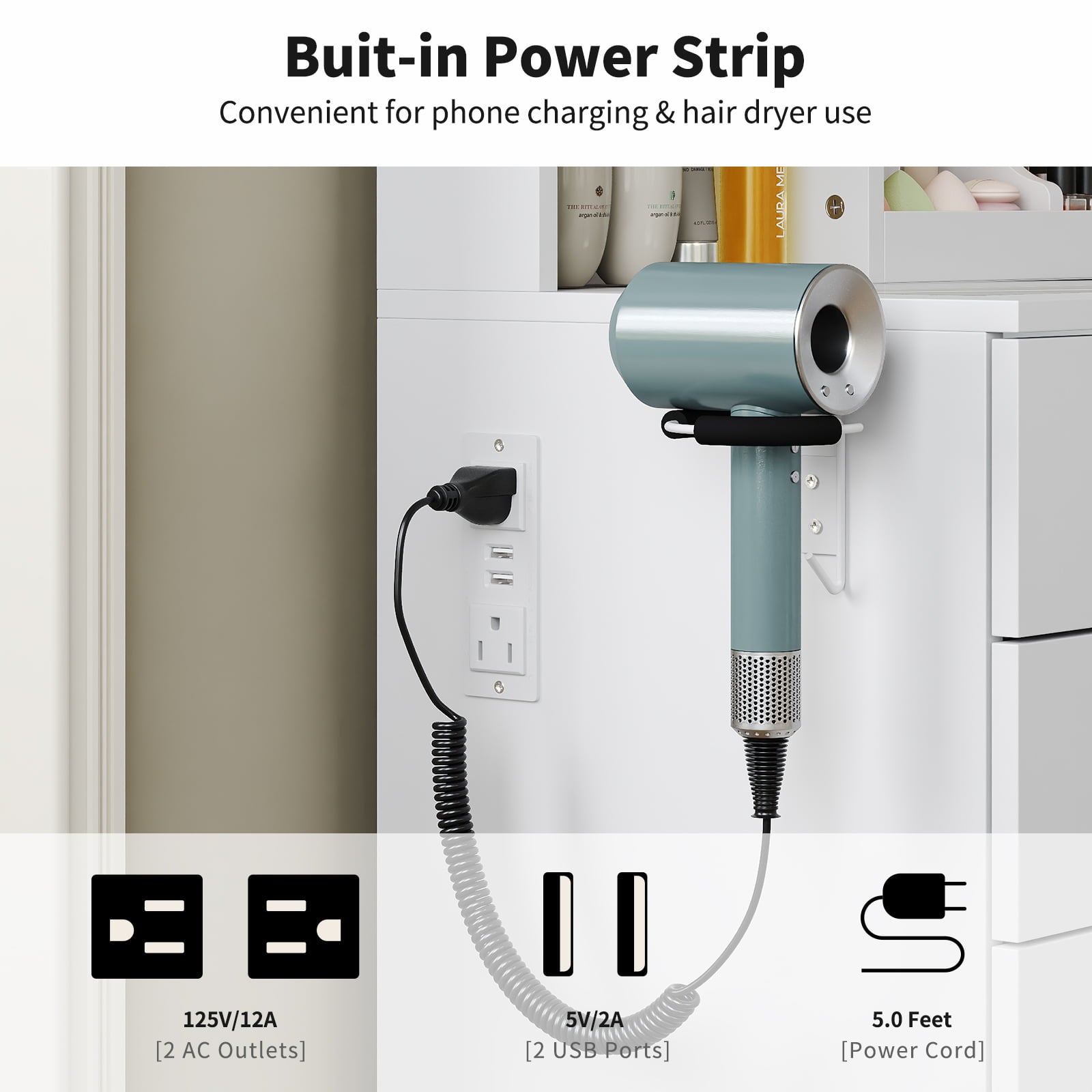 Makeup Vanity desk with mirror, 6 Drawers