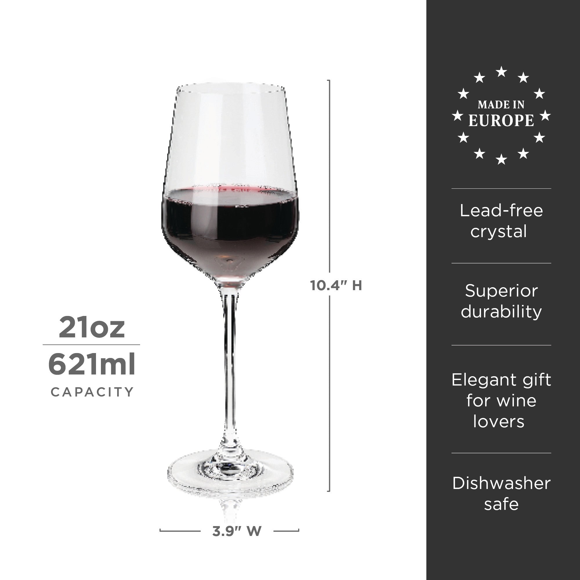 Reserve Inez Crystal Bordeaux Glasses Set of 4