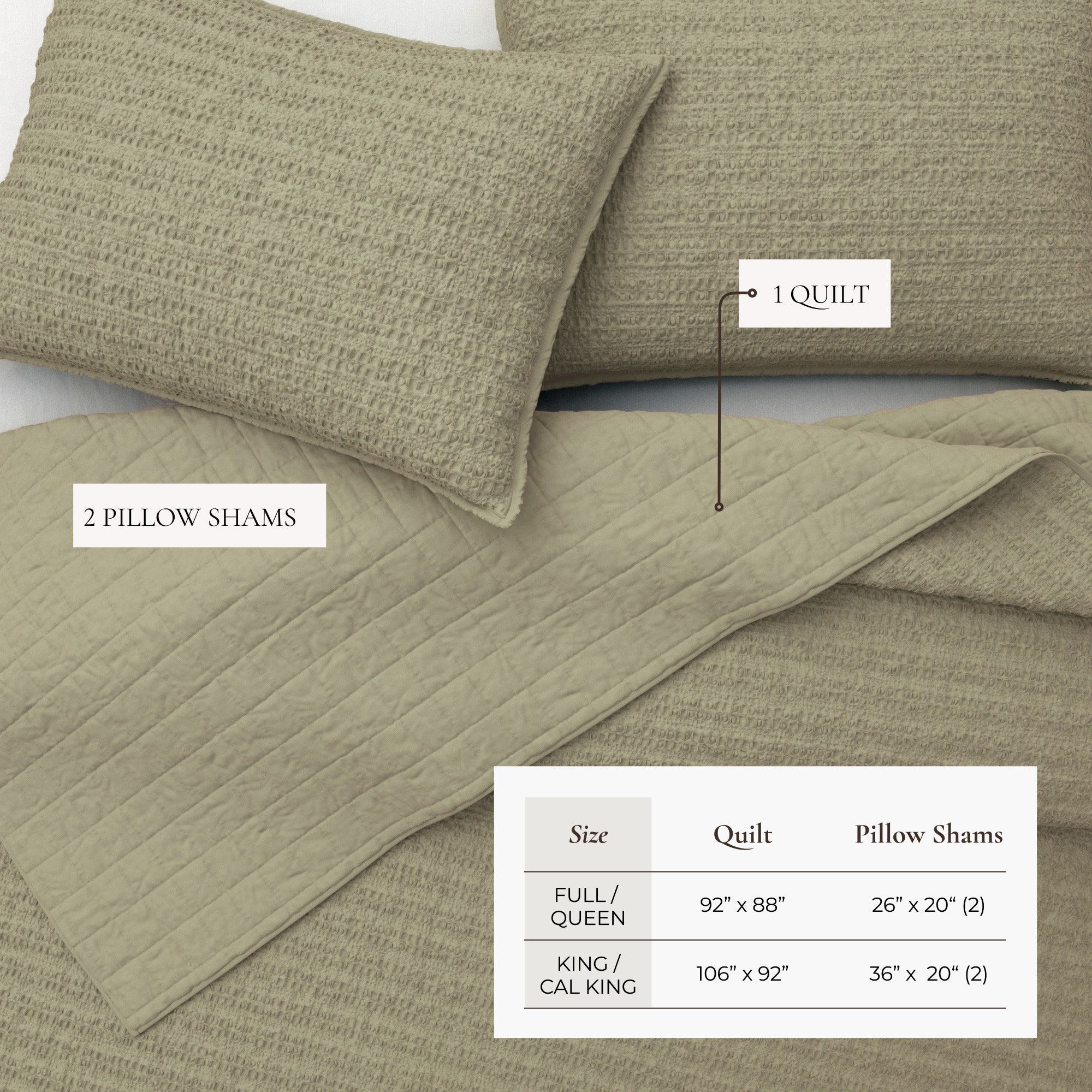 100% Cotton Honeycomb Quilt Set - Genevieve Collection