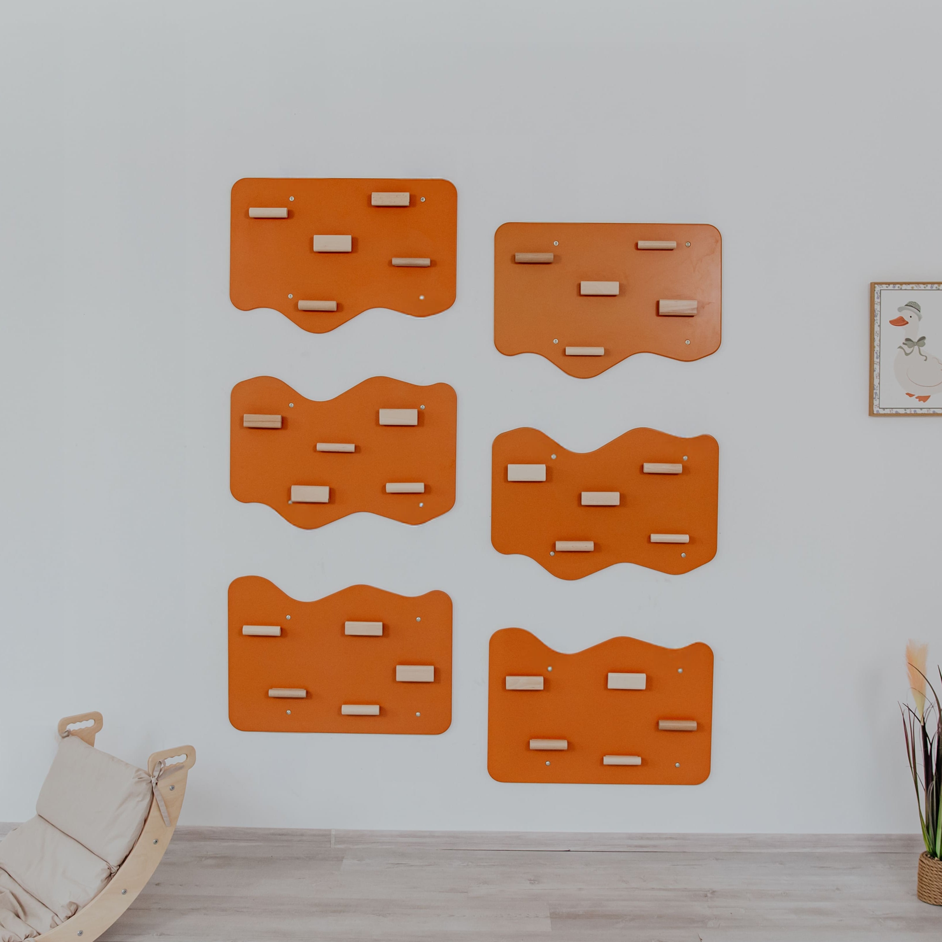 Indoor Rock Wall with Cloud-Shaped Panels for Kids 3-10