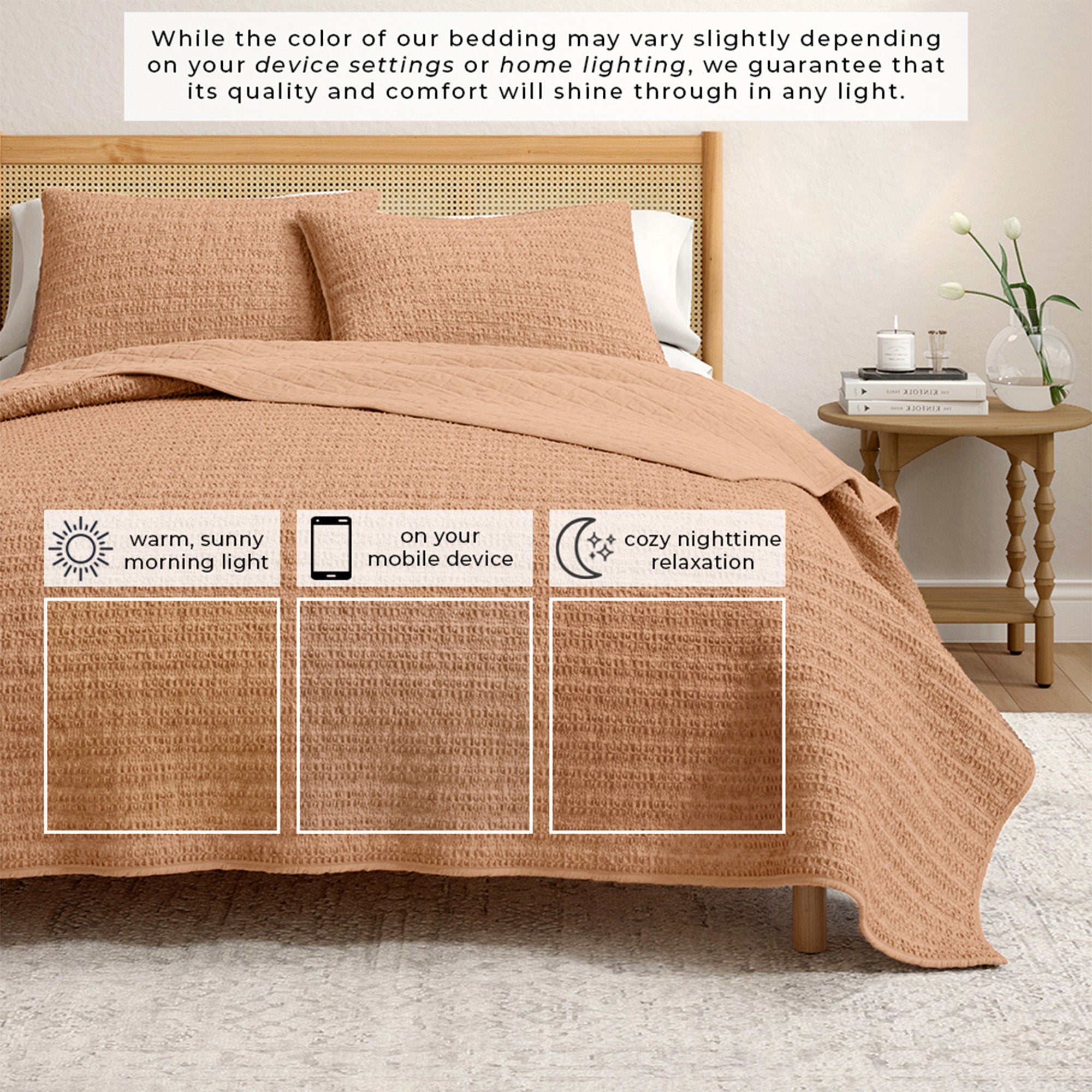 100% Cotton Honeycomb Quilt Set - Genevieve Collection